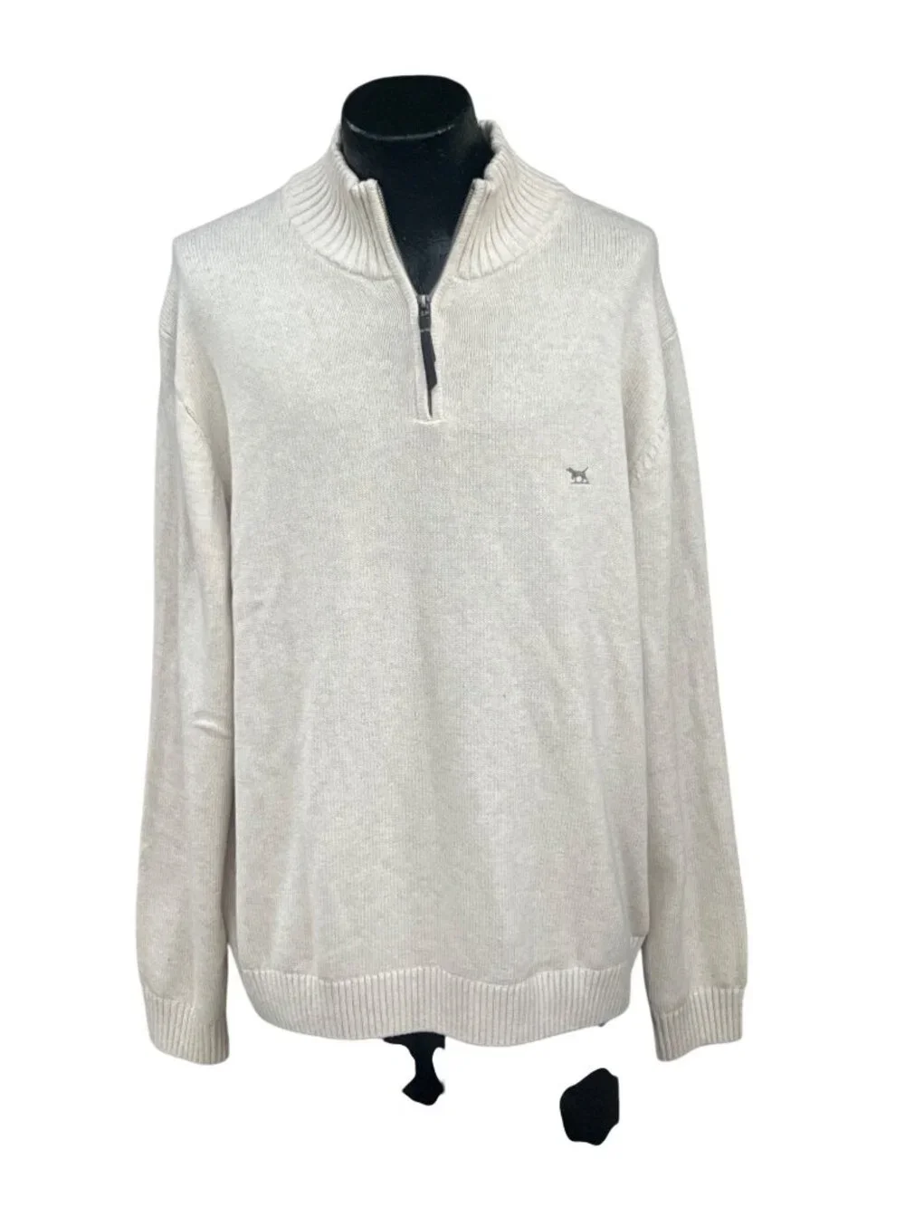 Rodd & Gunn Mens 2XL Cream Quarter Zip Sweater 100% Australian Cotton Logo